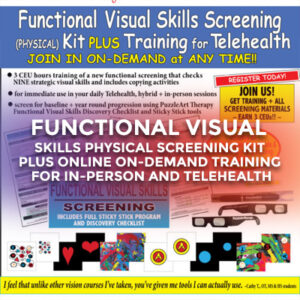 Functional Visual Skills PHYSICAL SCREENING KIT PLUS ONLINE ON-DEMAND TRAINING for In-person and Telehealth